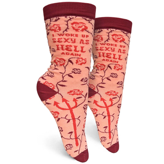 I Woke Up Sexy As Hell Again Women's Crew Socks