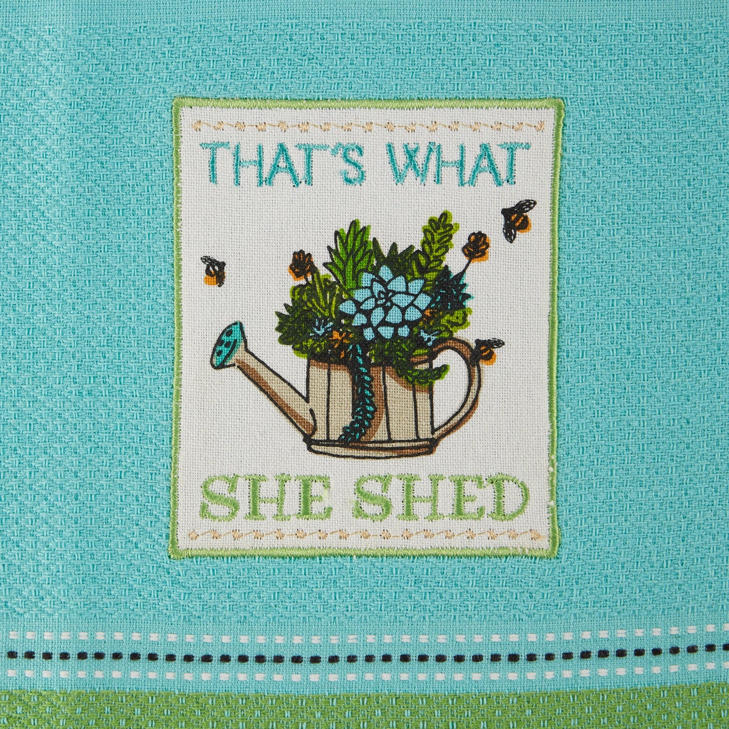 She Shed Embellished Dishtowel