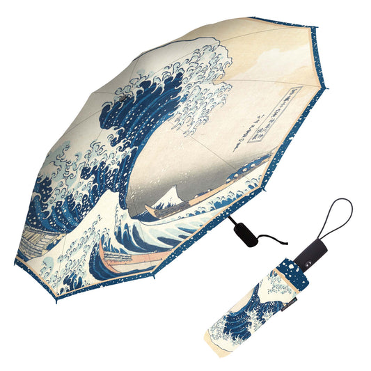Hokusai "The Great Wave" Folding Travel Umbrella