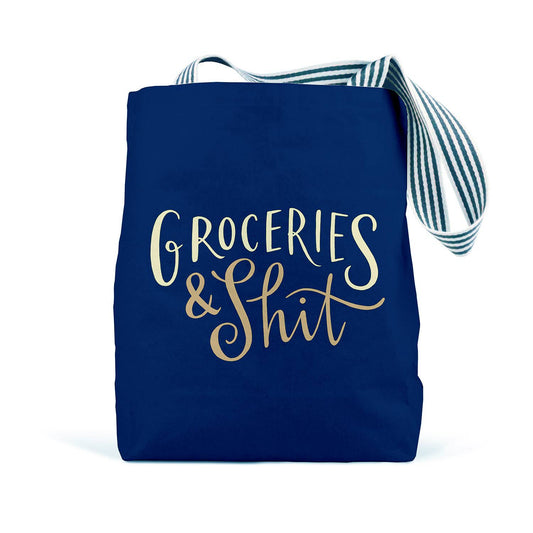 Groceries & Shit Tote Bag Navy