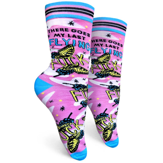 There Goes My Last Flying Fuck Womens Crew Socks - The Feral Market