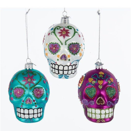 3.5"NOBLE GEMS SUGAR SKULL ORNAMENT 3/A