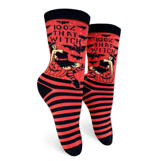 100% That Witch Womens Crew Socks