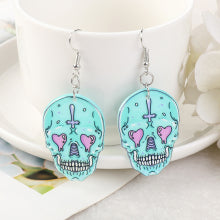 Skull Cross Heart Eyes Earrings