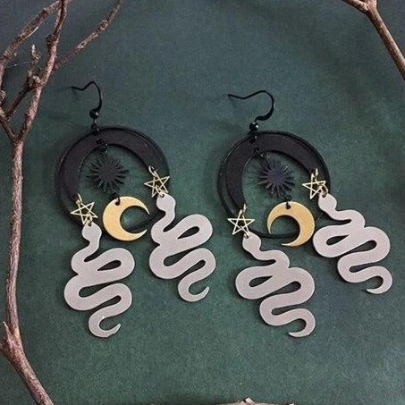 Serpent Pentagram Earrings