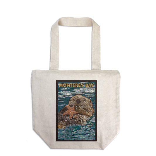 Tote Bag Monterey Bay, California, Otter, Mosaic