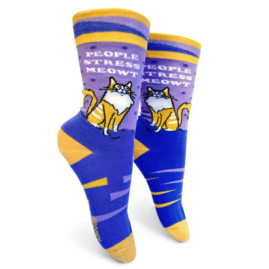 People Stress Meowt Womens Crew Socks