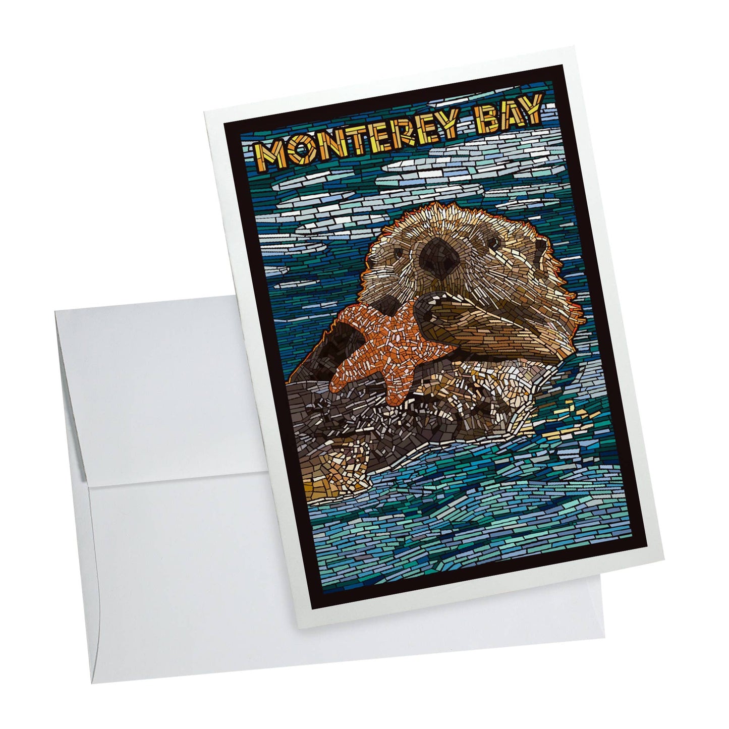 Notecard 104497 Monterey Bay California Otter Mosaic