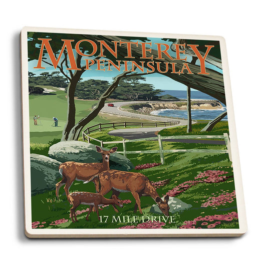 Ceramic Coaster Monterey Peninsula, California, 17 Mile D…