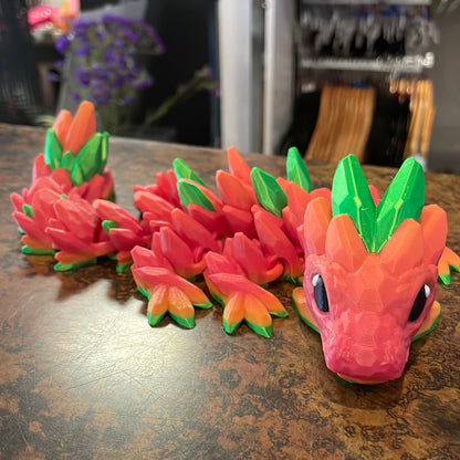 3D Printed Baby Gemstone Dragon *Sunrise Green*