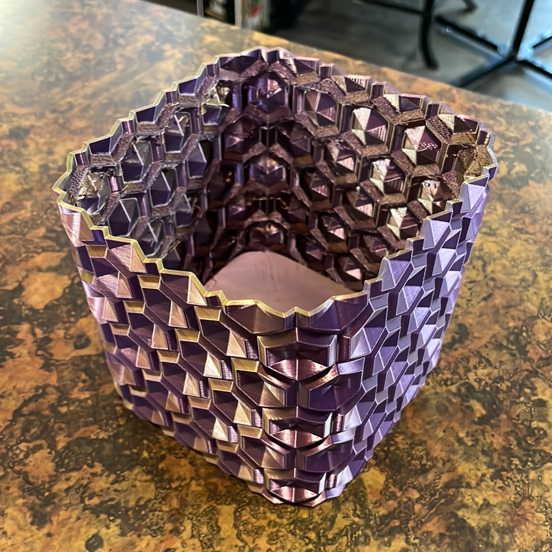 3D Printed Dual Color Square Hex Pot