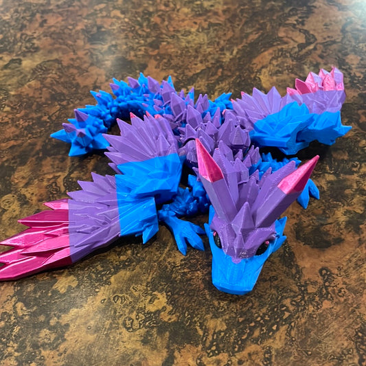 3D Printed Crystal Baby Dragon *BISEXUAL PRIDE*