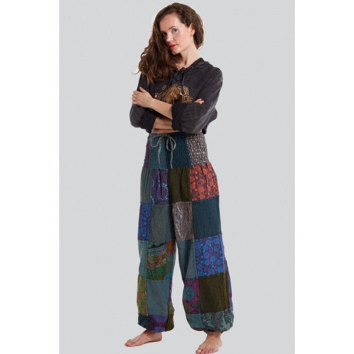 Mixed Patchwork Harem Pants