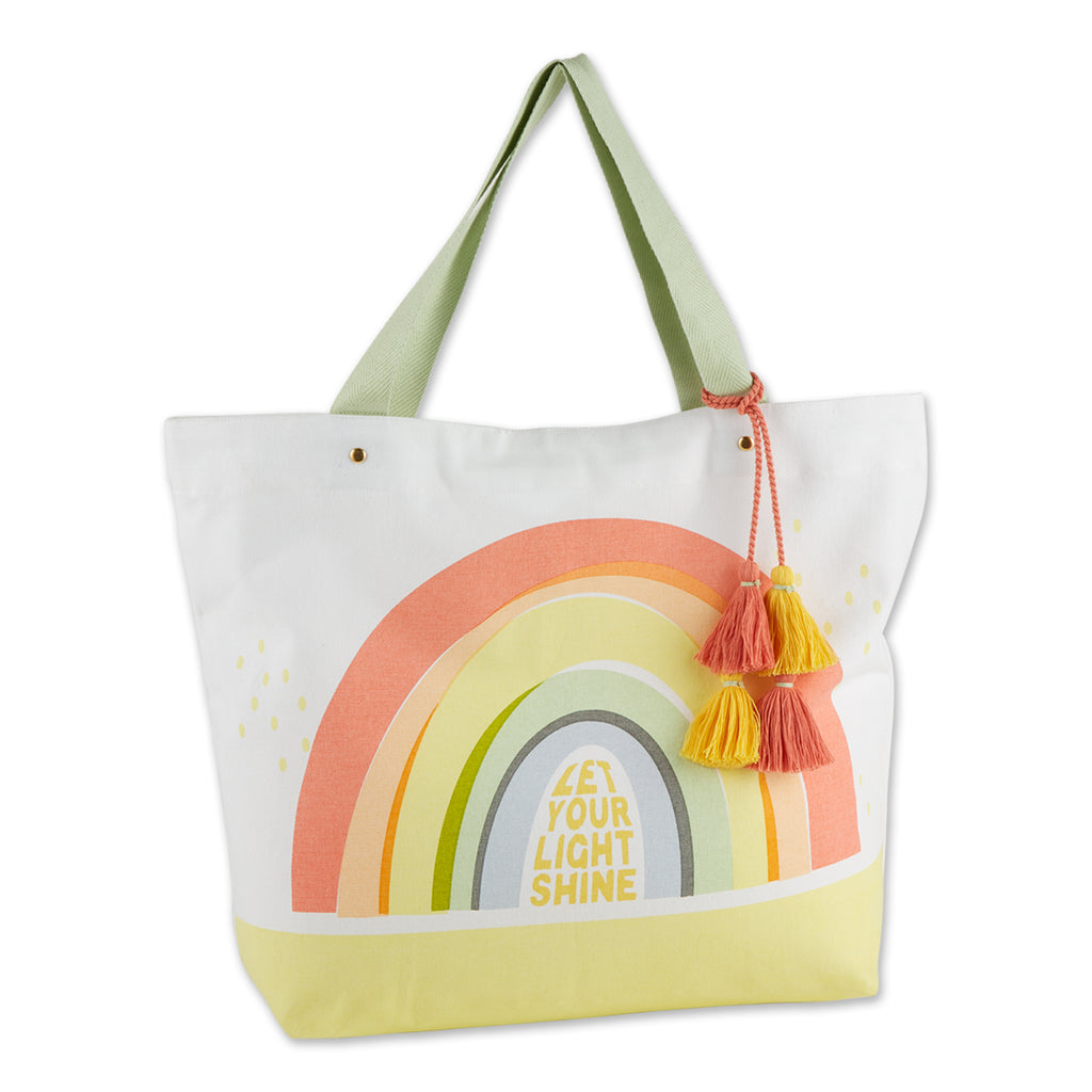 Let Your Light Shine Rainbow Printed Tote