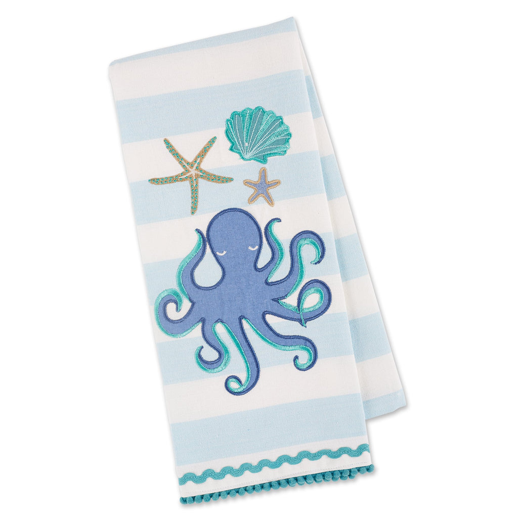 Octopus Embellished Dishtowel